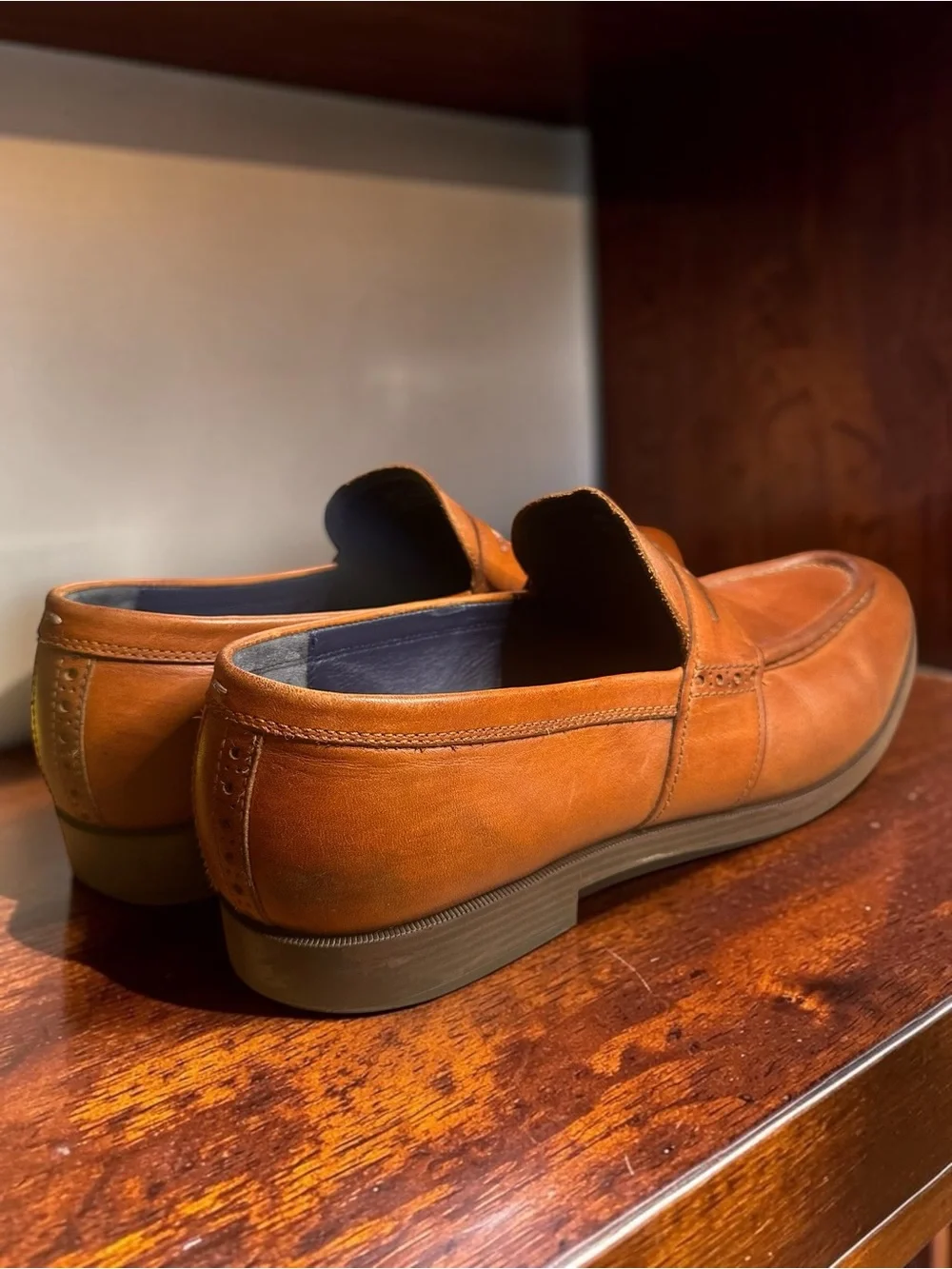 Cole Haan Tan Leather Penny Loafers